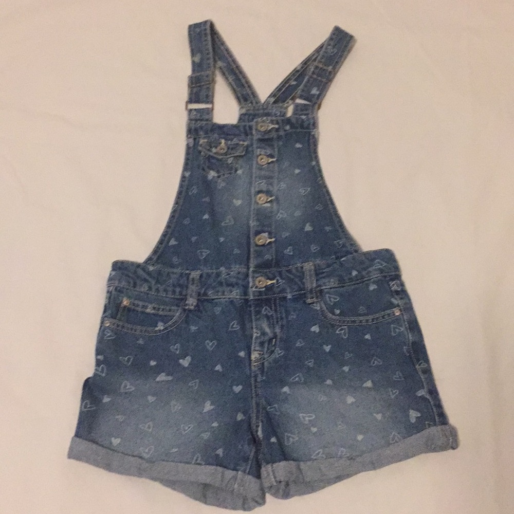 Girls’ Heart Printed Overalls